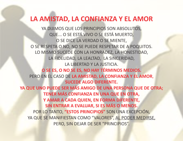 La amistad, la confianza y el amor Julio 24 de 2010
